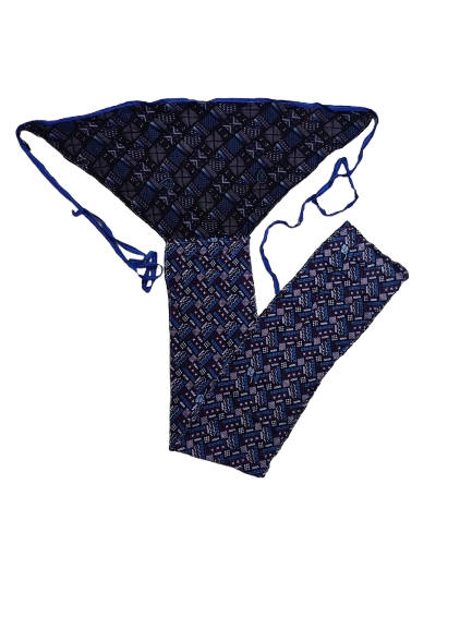Pair of 2 soft cotton langota printed blue and black different design Handcrafted Traditional Yoga Workout Sports Underwear Banaras