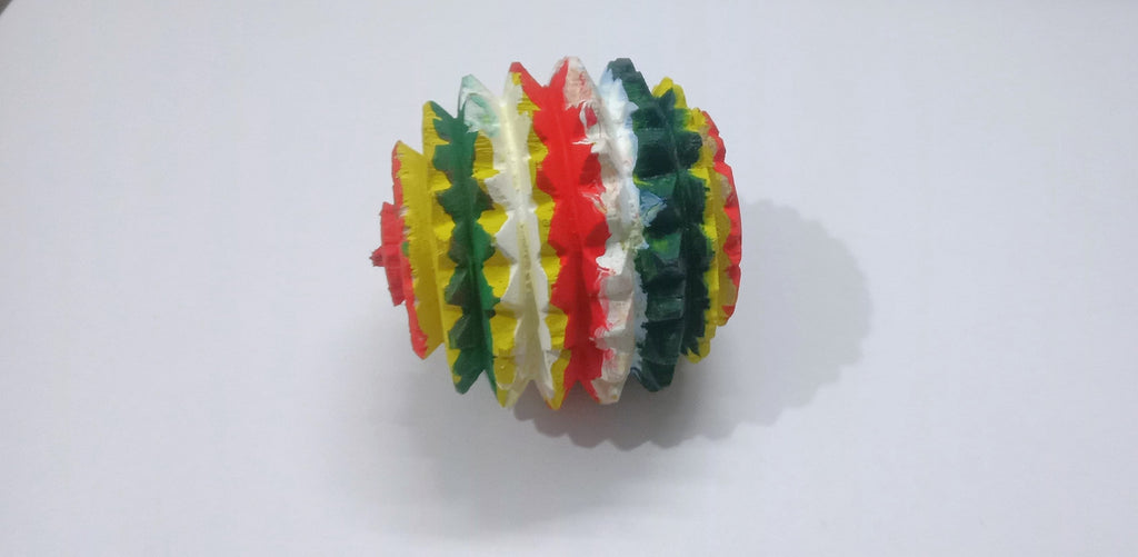 Wooden Round Massager 6 inch Manual Acupressure Handcrafted Health Round Massager Yellow, Green and Red