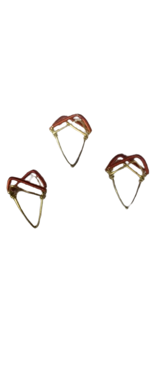 3 pc  Special Mizrab double wire copper and brass  HAND CARVED musical instrument accessory Sitar Music Melody