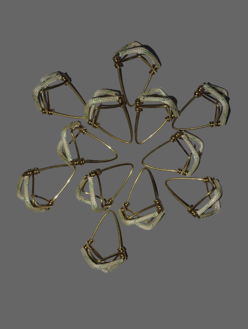 New 12 Pcs Double Wire Grip Mizrab Mijrab Brass Professional Musical Instrument from Banaras