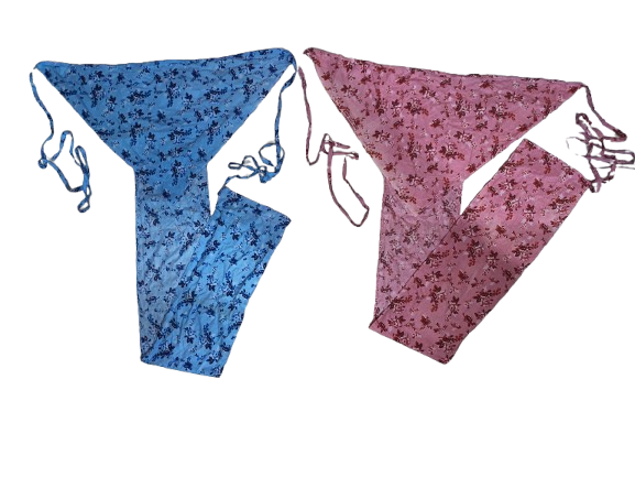 Pair of soft cotton langota pink and sky blue for female sports yogs Lingerie workout Traditional Koupean Banaras