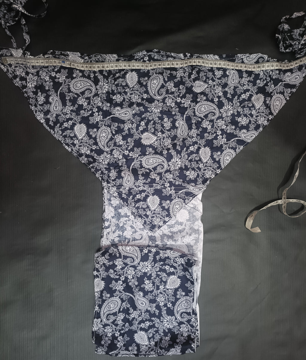 Soft Cotton Langota Dark blue and White for Female Yoga Workout Sport Traditional Koupean Lingerie