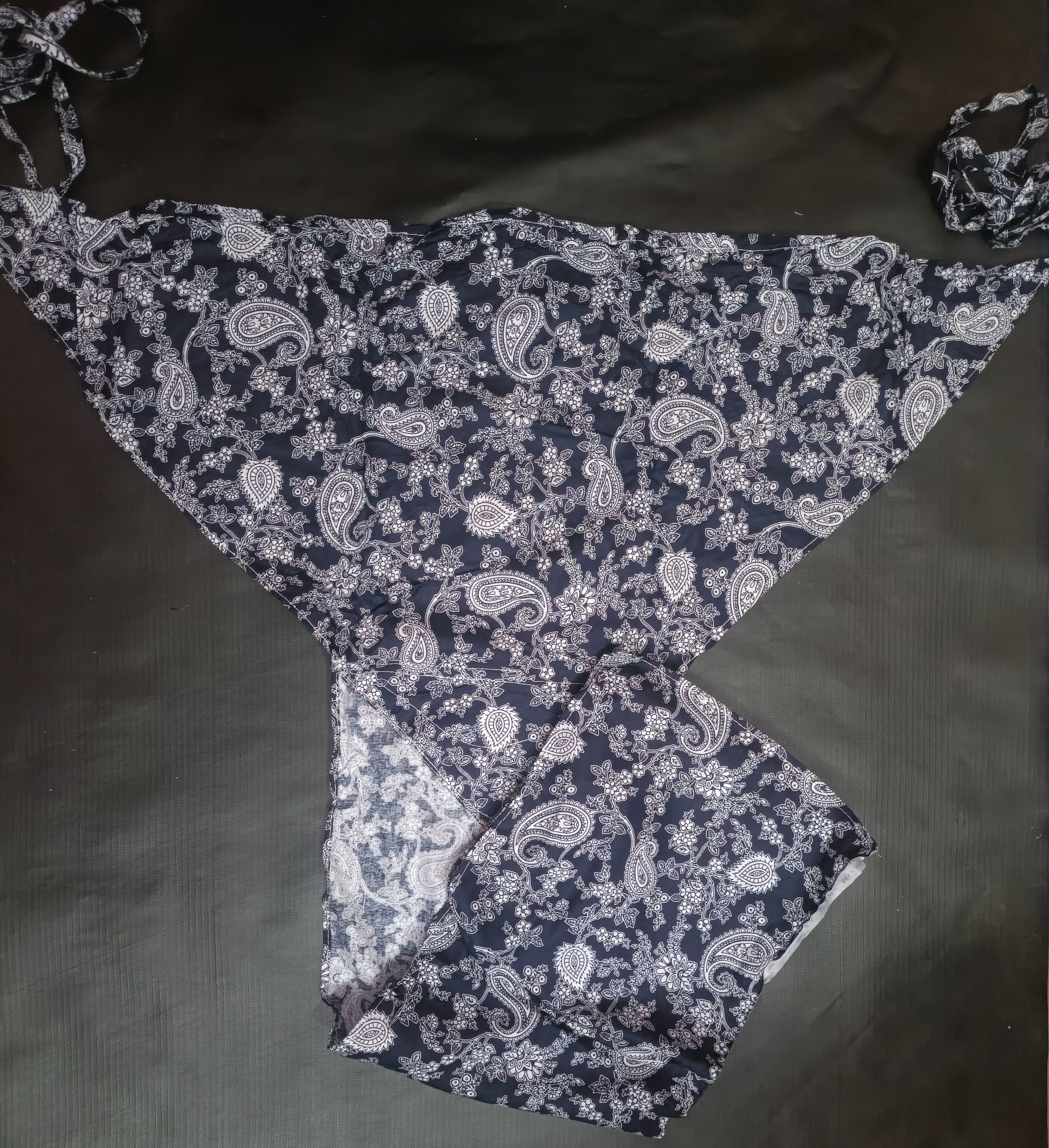 Soft Cotton Langota Dark blue and White for Female Yoga Workout Sport Traditional Koupean Lingerie