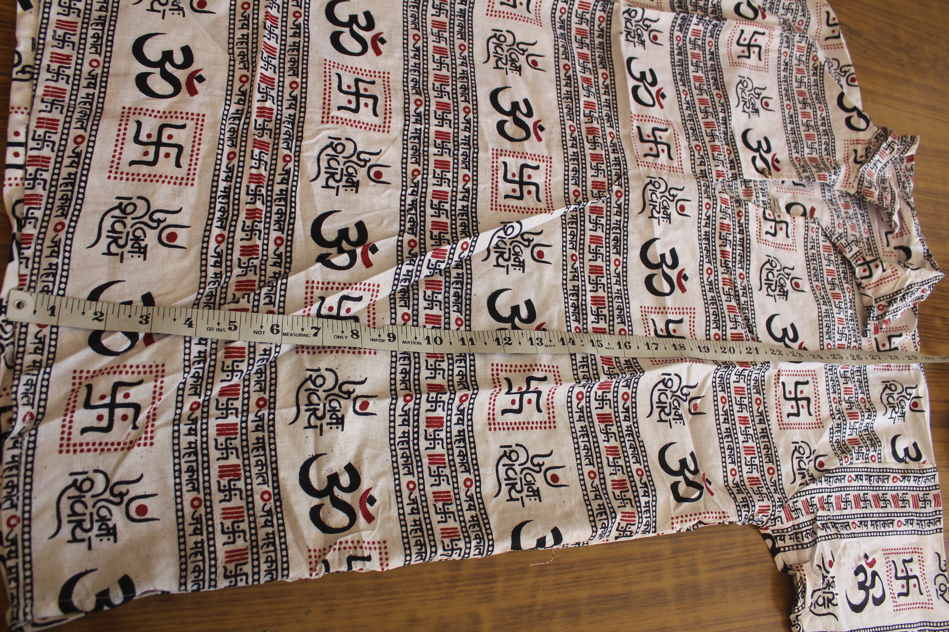 Mhakal Religious Kurta White and Black with Traditional Sanskrit Print Cotton Blend Ethnic Wear Hindu Religious Fashion