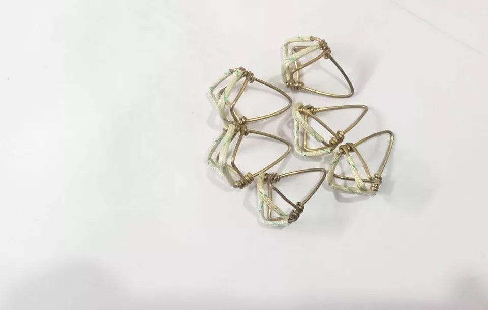 New 6 Pcs Double Wire Grip Brass Mizrab Mijrab Professional Musical Instrument Banaras