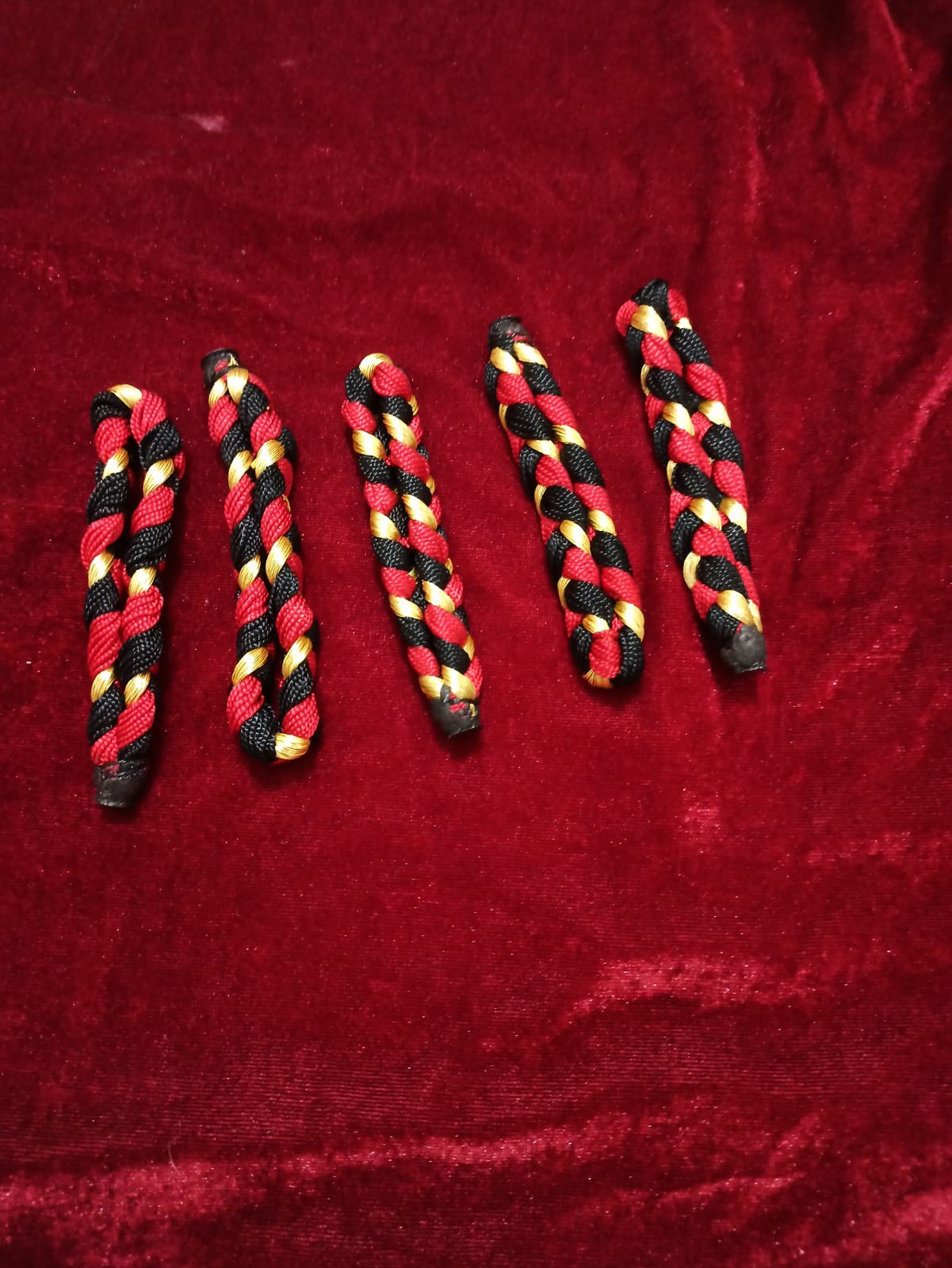 Religious cotton knitted wristband SET OF 5 kaal Bhairav Ji unisex multicolour Banaras India energisd in temple