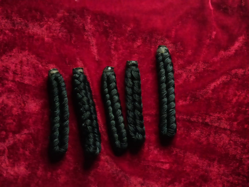 Religious cotton knitted wristband  SET OF 5 unisex BLACK  Banaras India  energisd in temple