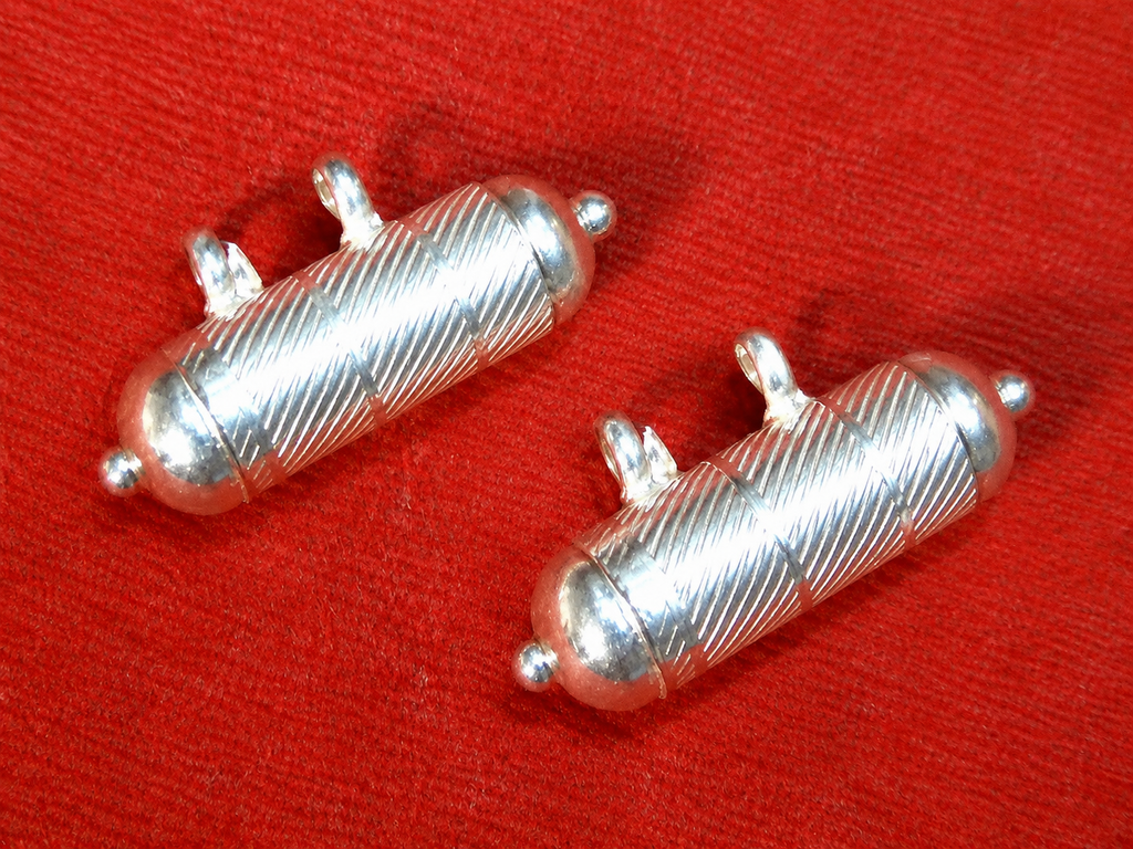 2 Pc Cylindrical Design Aluminium Tabij Pendant for Religious & Spiritual Use