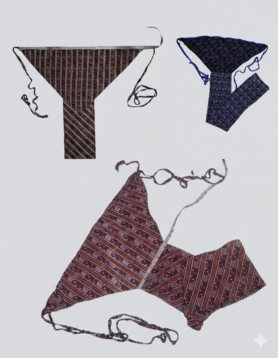 Set of 3 soft cotton langota brown,chocolate  and printed blue different print and design Handcrafted Traditional Yoga Workout Sports Underwear Banaras