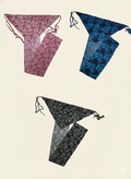 Set of 3 soft cotton langota light pink, blue and black and green different print and design Handcrafted Traditional Yoga Workout Sports Underwear Banaras