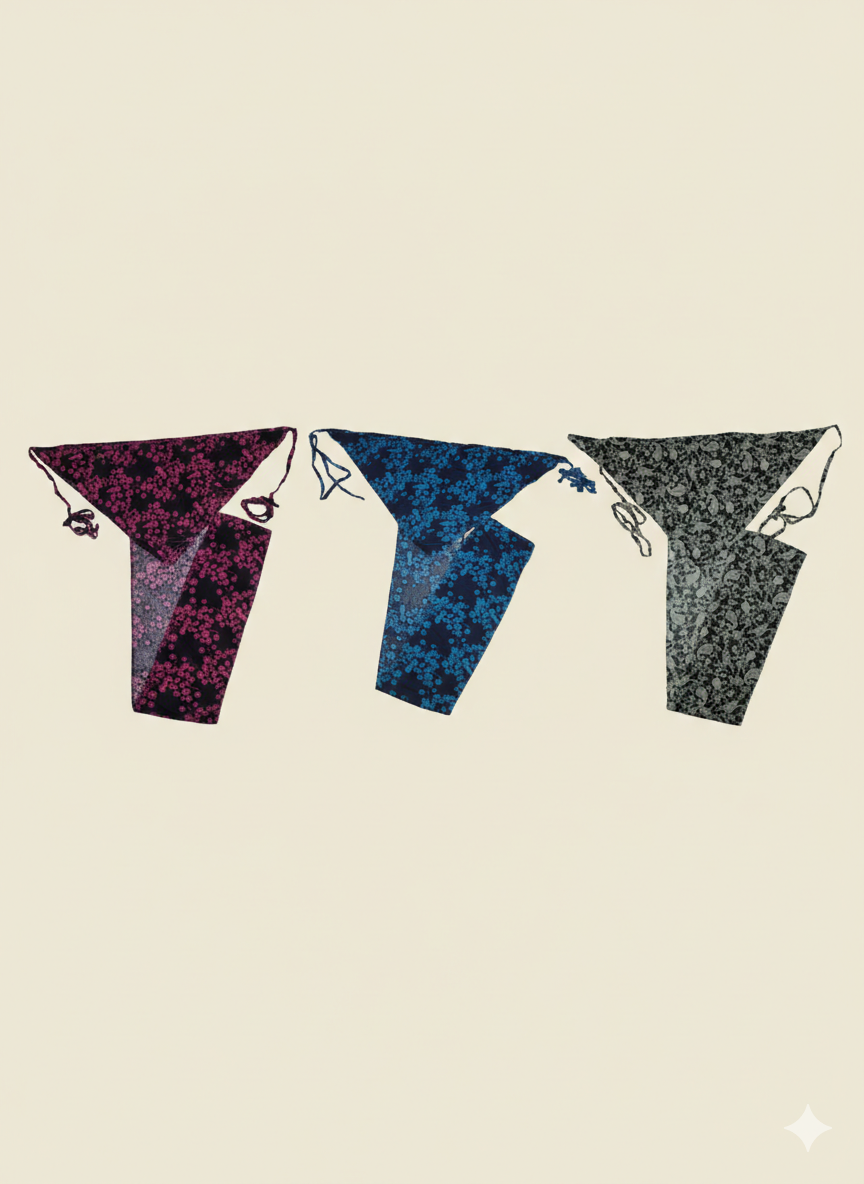 Set of 3 soft cotton langota black and pink, blue and black and printed green different print and design Handcrafted Traditional Yoga Workout Traditional Koupean Bananas