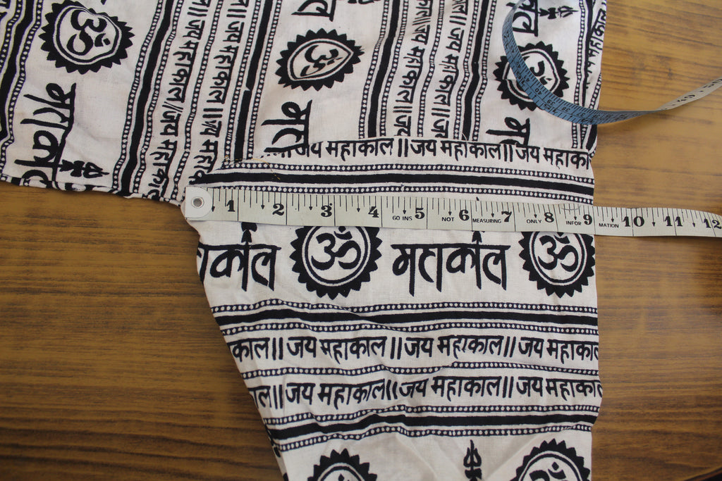 Mhakal Religious Kurta White and Black with Traditional Sanskrit Print Cotton Blend Ethnic Wear Hindu Religious Fashion