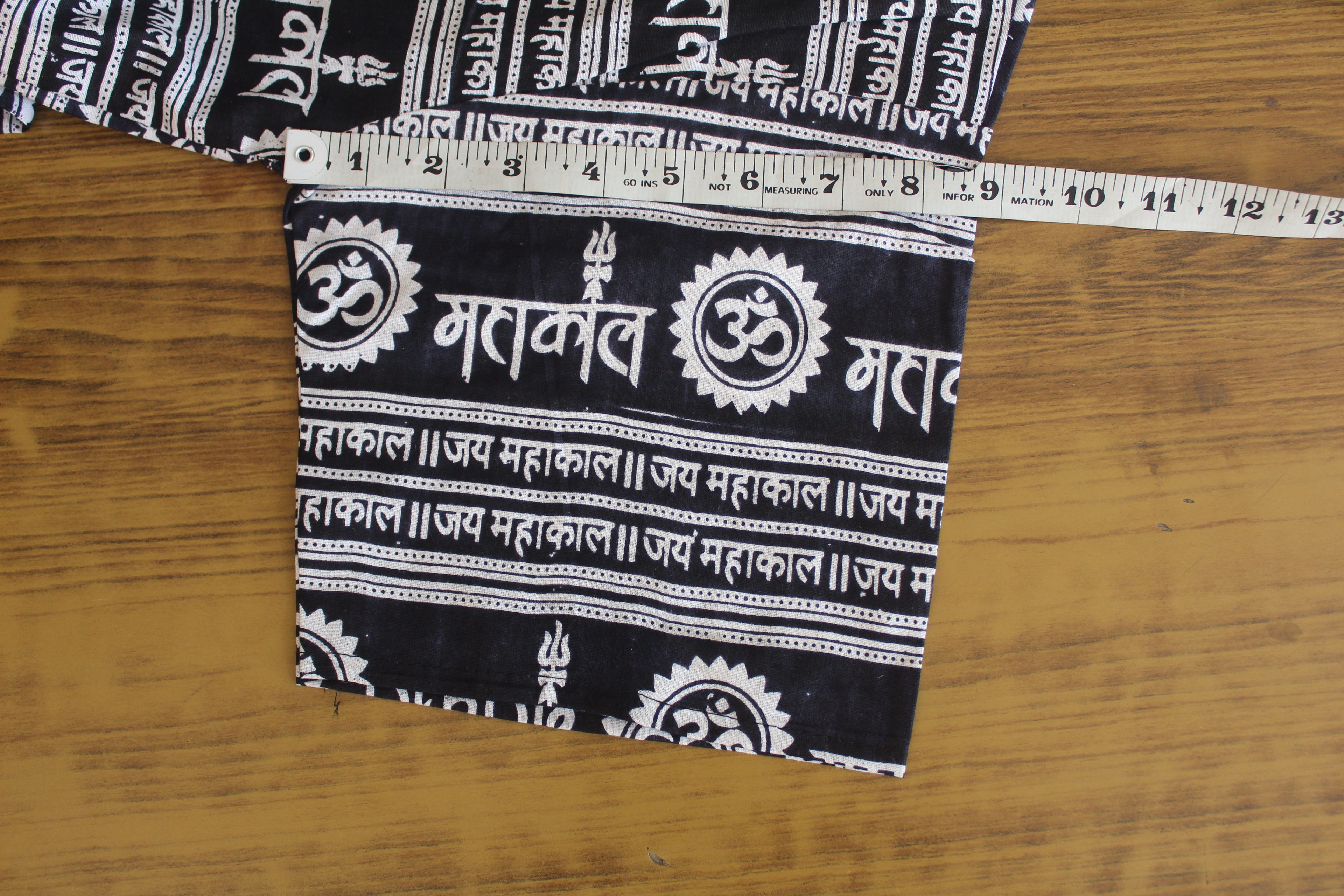 New 2 Pcs Mhakal Religious Kurta White and Black with Traditional Sanskrit Print Cotton Blend Ethnic Wear Hindu Religious Fashion