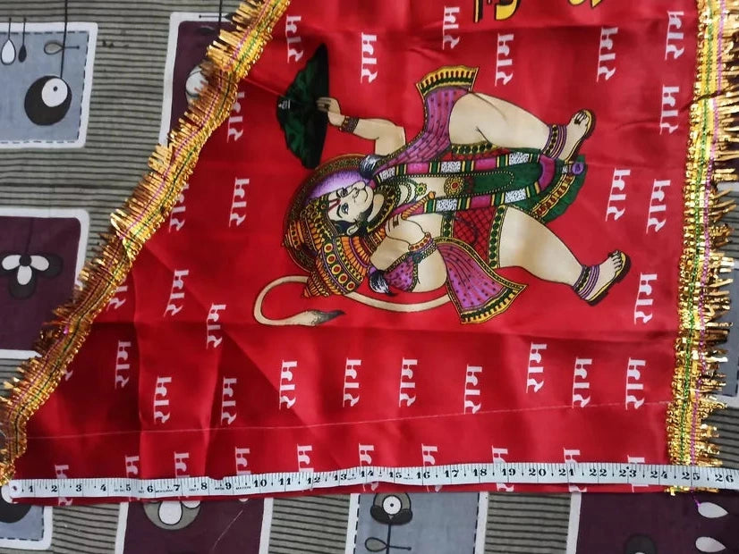 Hanuman flag 25X48 inch Hindu Traditional pooja puja Temple