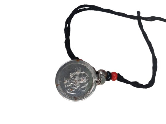 Lord Shiva Coin Locket Black Thread Hindu Religious Nazar Dhaga Energised Banaras Protection Thread