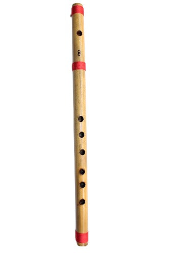 New Scale B 20" Bamboo Flute Bansuri Musical Handmade Instrument Natural Woodwind Set Form Banaras