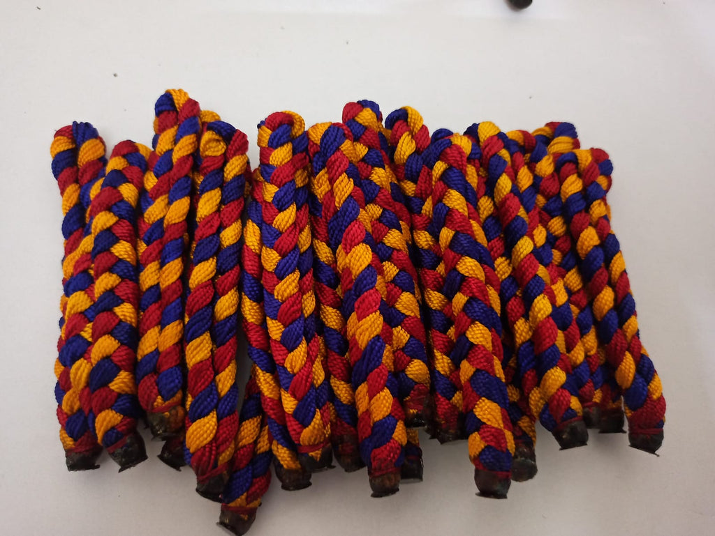 Religious cotton knitted wristband  SET OF 5 unisex multicolour Banaras India  energisd in temple