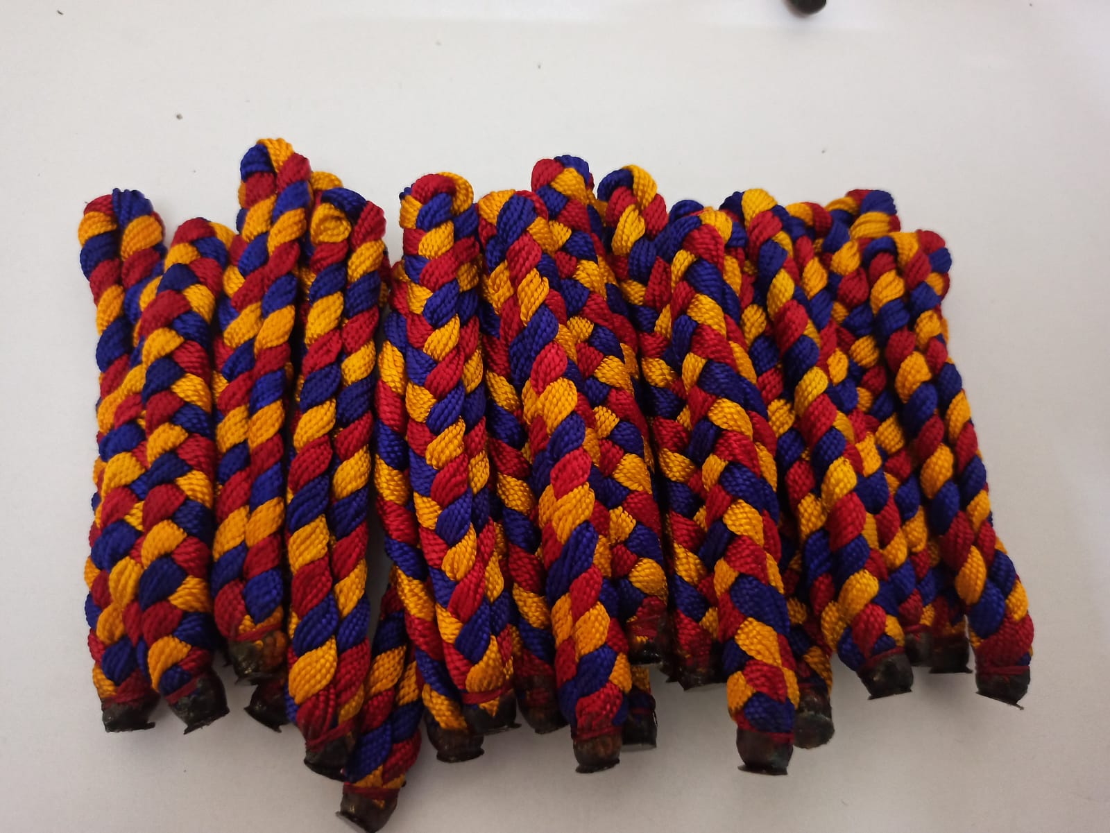 Religious cotton knitted wristband  SET OF 5 unisex multicolour Banaras India  energisd in temple