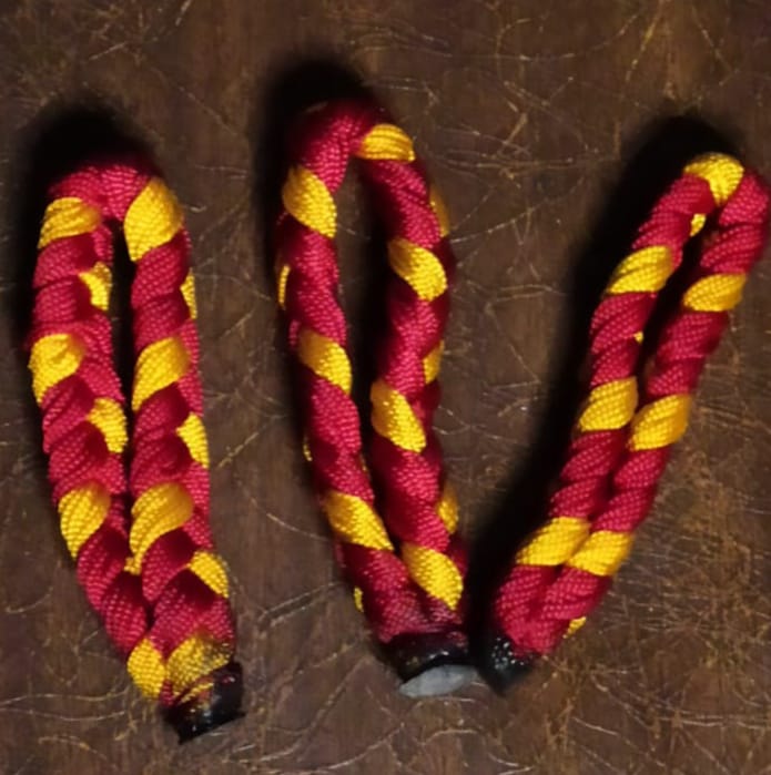 New Set of 5  wrist Band Cottton Hindu pooja Unisex Kaal Bhairav Ji Religious Band Banaras