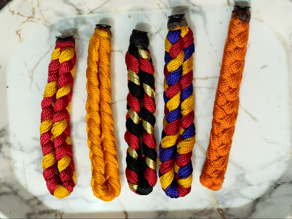 New 5 Pcs Multicolour kaal bhairav ji Wrist Band Hindu Religious Pooja Banaras Fashion  Puja