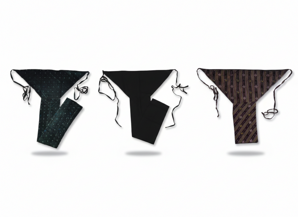 Set of 3 soft cotton langota dark  green,black and Chocolaty different design and print Handcrafted Traditional Yoga Workout Sports Underwear Banaras