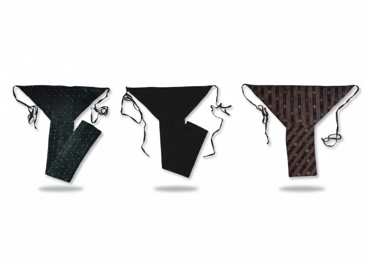 Set of 3 soft cotton langota dark  green,black and Chocolaty different design and print Handcrafted Traditional Yoga Workout Sports Underwear Banaras