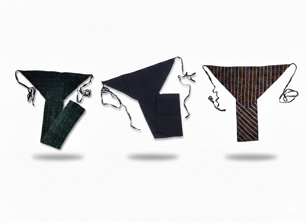 Set of 3 Soft Cotton Langota Dark green,black and printed Brown Handcrafted Traditional Yoga Workout Sports Unerwear Bananas