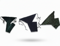 Set of 3 soft cotton langota dark  green,black and green Handcrafted Traditional Yoga Workout Sports Underwear Bananas