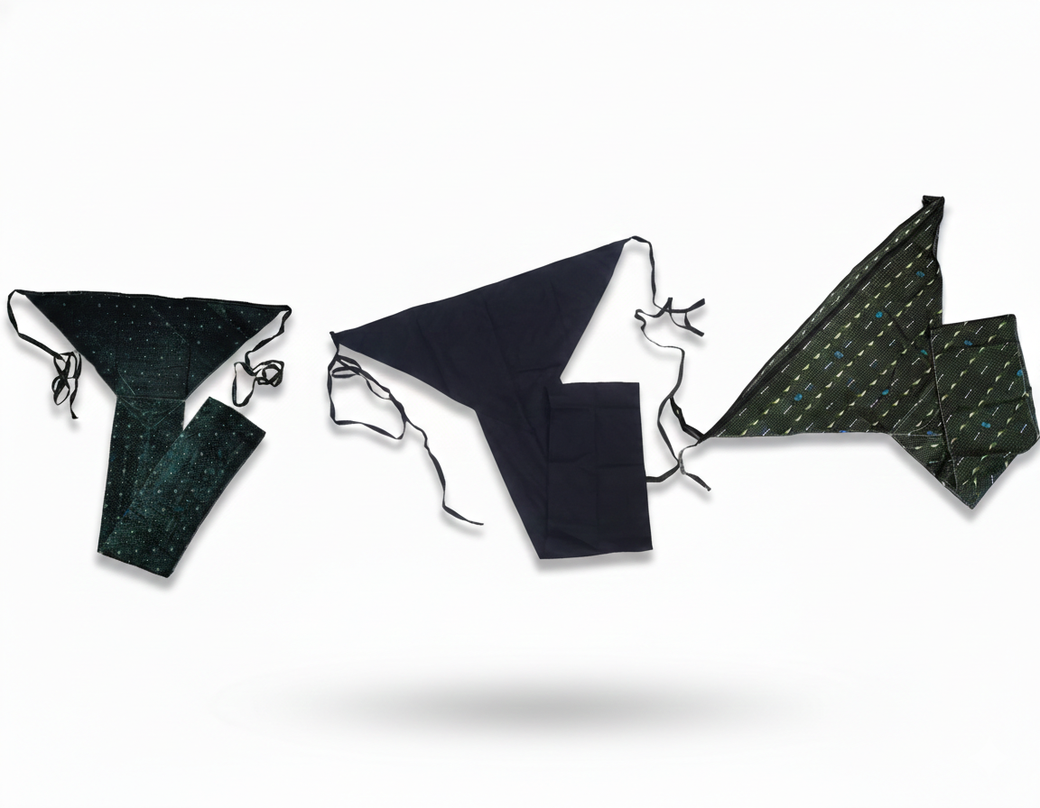 Set of 3 soft cotton langota dark  green,black and green Handcrafted Traditional Yoga Workout Sports Underwear Bananas