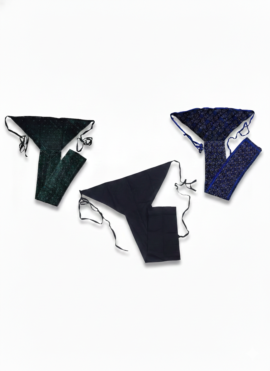 set of 3 soft cotton langota dark green,black and printed blue different print and design  Handcrafted Traditional Yoga Workout Sports Underwear Bananas