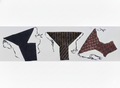 Set of 3 soft cotton langota black,browny and chocolaty different print and design Handcrafted Traditional Yoga Workout Sports Underwear Banaras