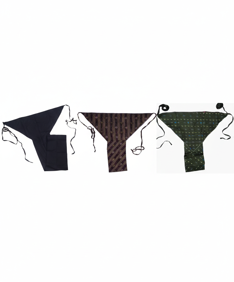 Set of 3 soft cotton langota black,browny and green different print and design Handcrafted Traditional Yoga Workout Sports Underwear Bananas