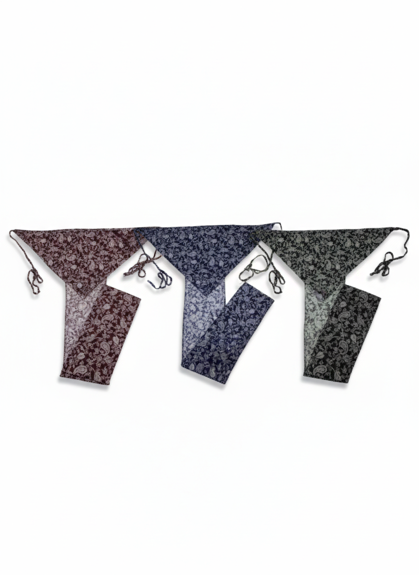 set of 3 soft cotton langota printed maroon, green and navy blue for female Sports Yoga Lingerie Workout Traditional Koupean Bananas