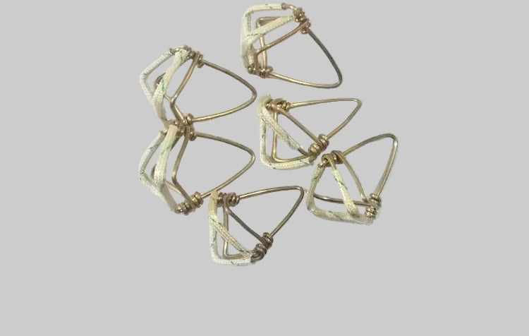 New 6 Pcs Double Wire Grip Brass Mizrab Mijrab Professional Musical Instrument Banaras