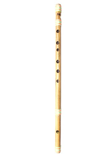 New Scale A 23" Bamboo Bansuri Musical Instrument Handmade Indian Set Natural Form Banaras
