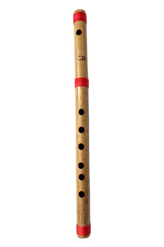 New Scale C 20" Flute Bamboo Bansuri Musical Instrument Handmade Indian Set Natural Form Banaras