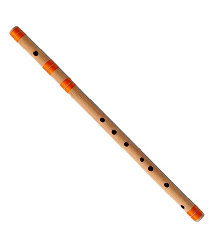New Scale D 16" Bamboo Flute Bansuri Musical Handmade Instrument Handmade Indian Set Ntural From Banaras