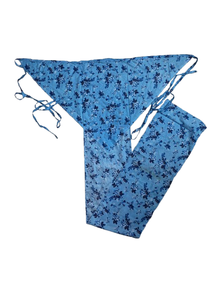 Printed Langota Soft Cotton Sky Blue For Female Sports Yoga Lingerie Workout Traditional Koupean