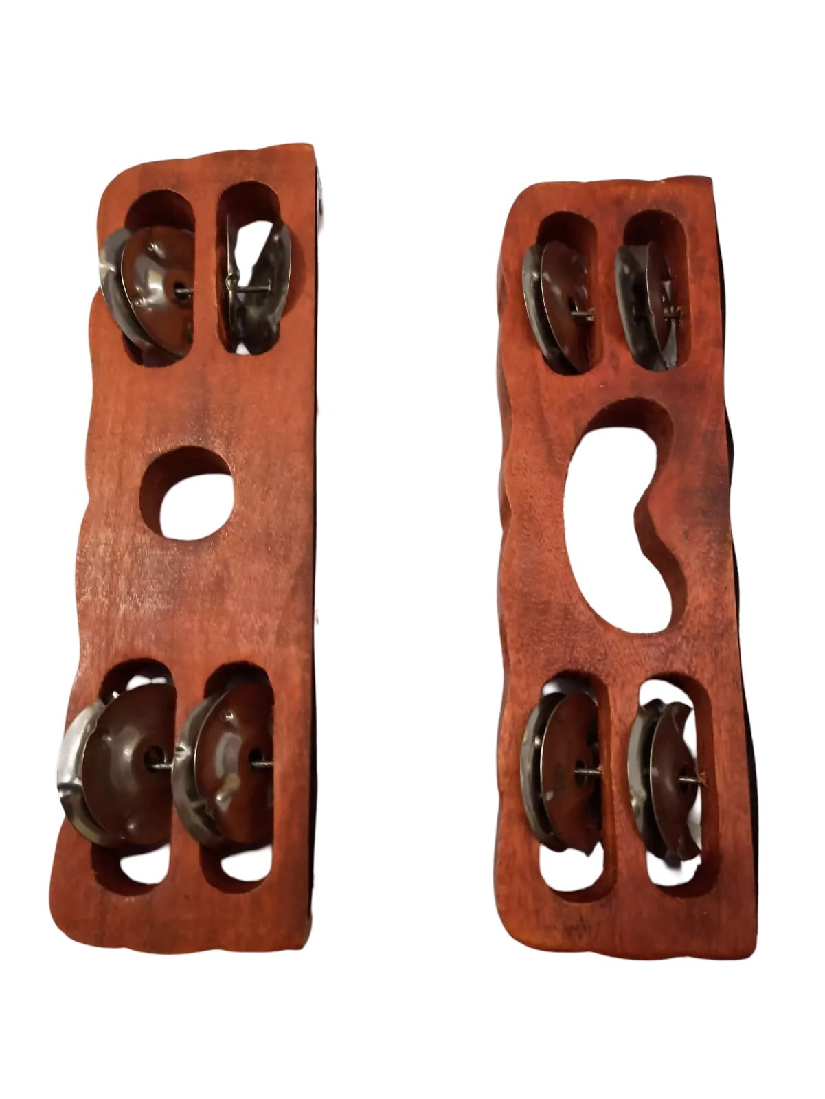 New 9" Wooden Khartal Musical Instrument Hand Percussion brown Handcrafted Traditional Banaras